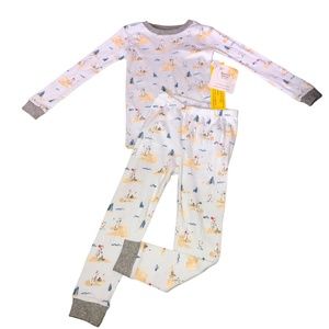 2 Piece Burt's bees Toddler KIDS Snowball Tee & Pajama Pant Set Size 4T